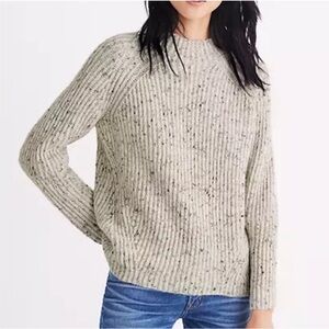 Speckled Cream Donegal Northfield mockneck Sweater